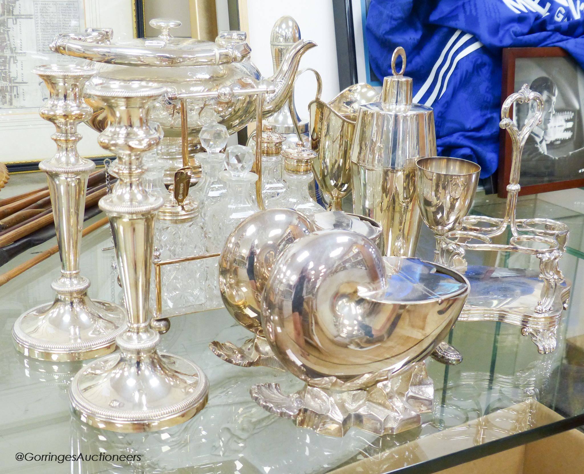A quantity of various plated wares